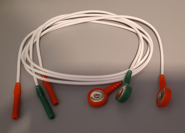  24" Reusable Lead Wire Surface EMG Set for use with the multi-modality Pathway CTS series instrumentation for single patient.