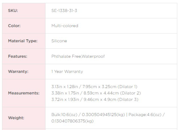 She-ology 3-Piece Wearable Dilator Set - Image 2